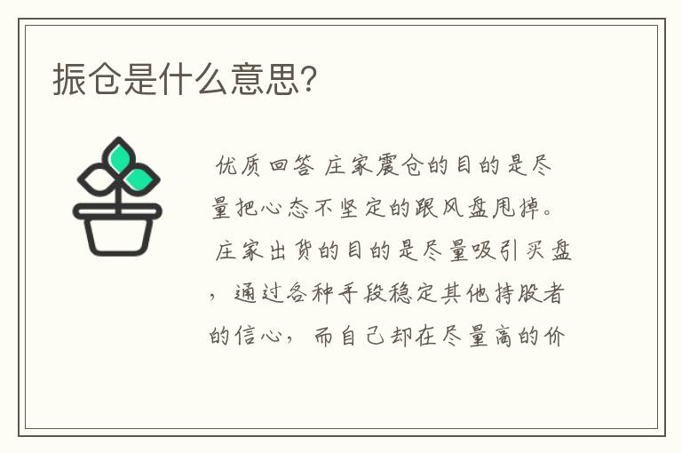 振仓是什么意思？