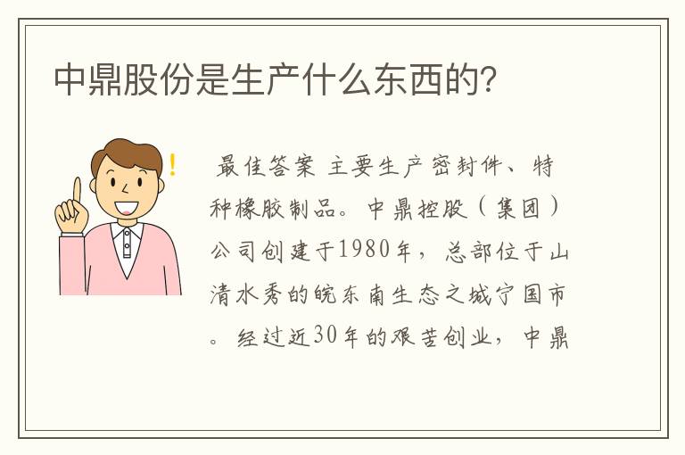 中鼎股份是生产什么东西的？