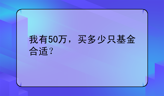 我有50万，买多少只基金合适？