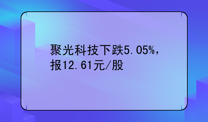 聚光科技下跌5.05%，报12.61元/股