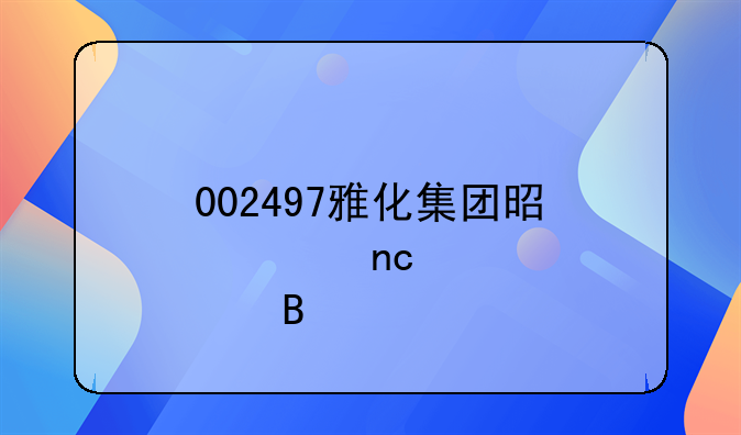 002497雅化集团是大盘股吗