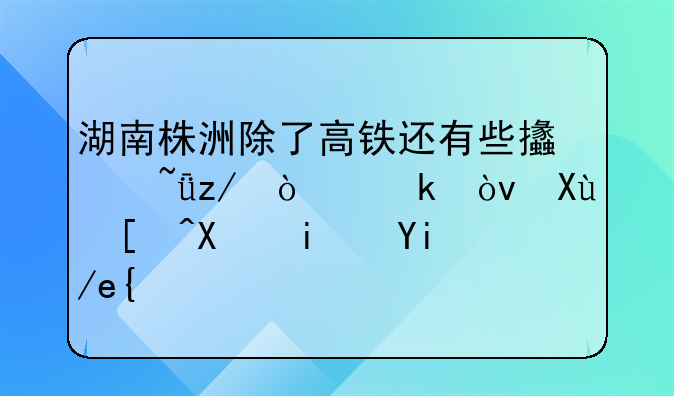 湖南株洲除了高铁还有些支柱型企业？发展前景如何？